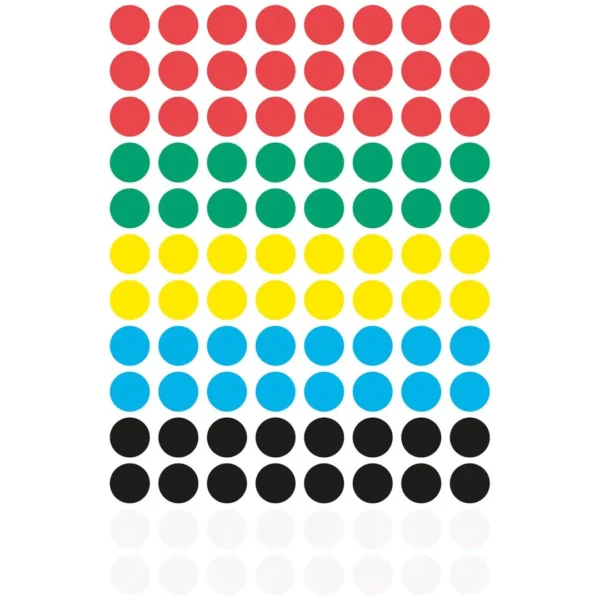Etikett AVERY manuell ø8mm ass frg (416)