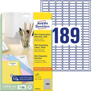 Etikett AVERY Mini 25,4x10mm (4725)