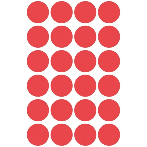 Etikett AVERY manuell ø18mm rød (96)