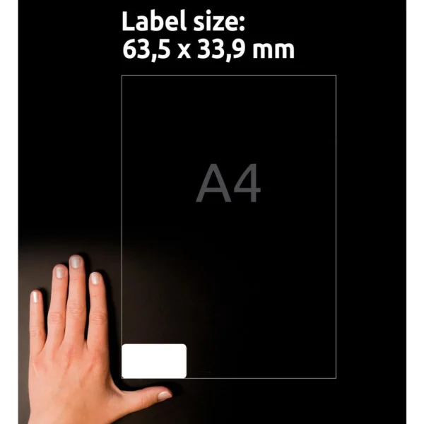 Etikett AVERY polyester 64,6x33,9mm(480)