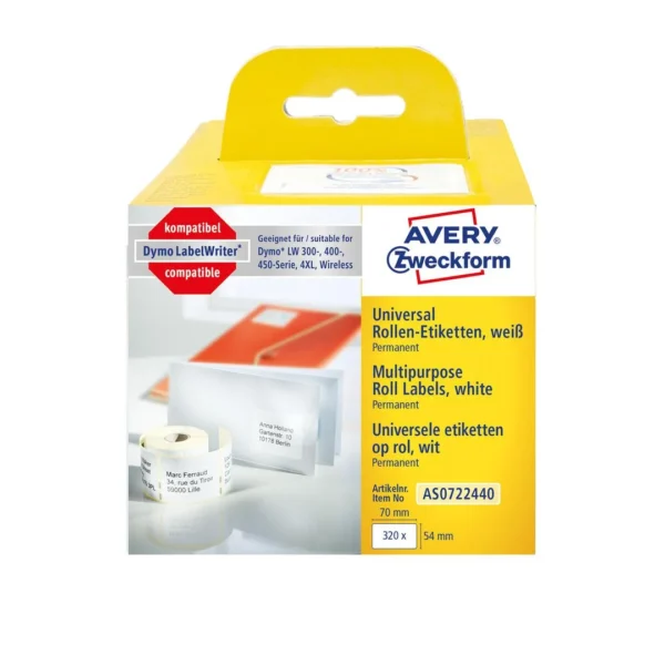 Etikett AVERY universal 70x54mm (320)