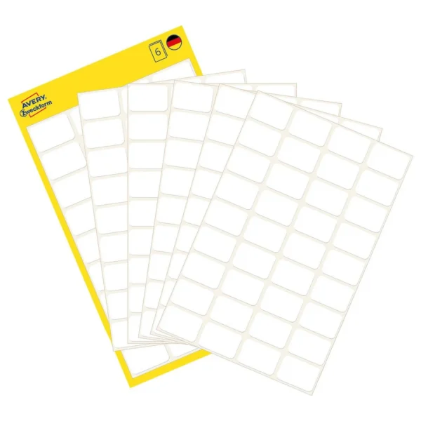 Etikett AVERY manuell 18x12mm hvit (216)