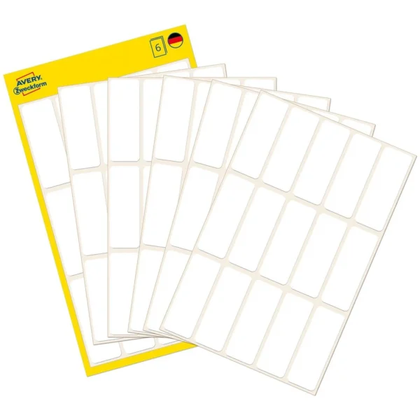 Etikett AVERY manuell 14x38mm hvit (90)