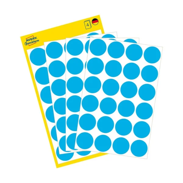 Etikett AVERY manuell ø18mm blå (96)