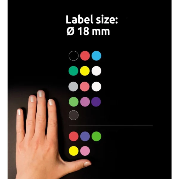 Etikett AVERY manuell ø18mm blå (96)