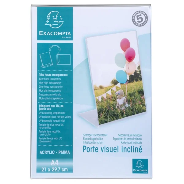 Menyholder EXACOMPTA skrå klar A4