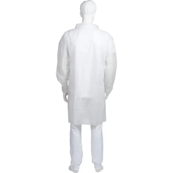 Besøksfrakk ABENA borrelås S/M hvit (10)