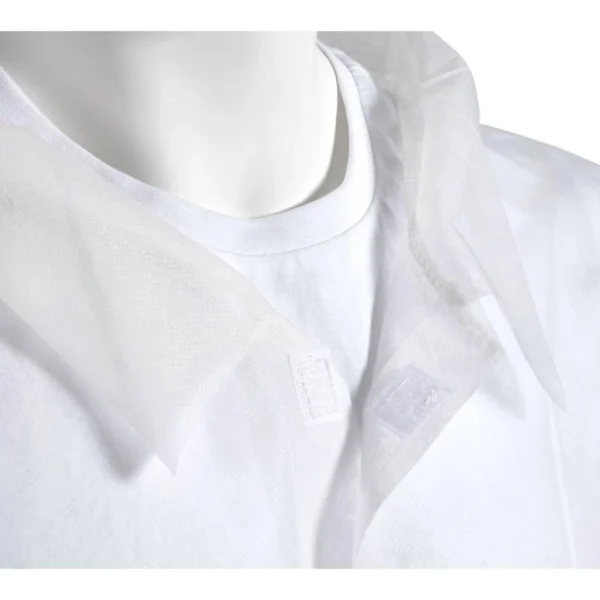 Besøksfrakk ABENA borrelås S/M hvit (10)