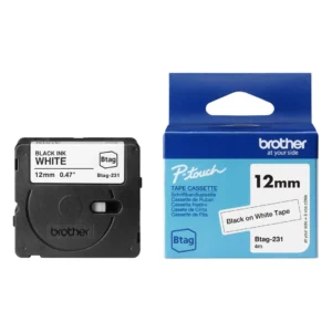 Tape BROTHER BTAG231 12mmx4m sort/hvit