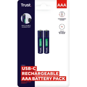 Batteri TRUST USB-C Oppladbare AAA (2)