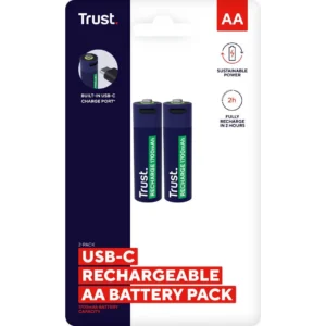 Batteri TRUST USB-C Oppladbare AA (2)