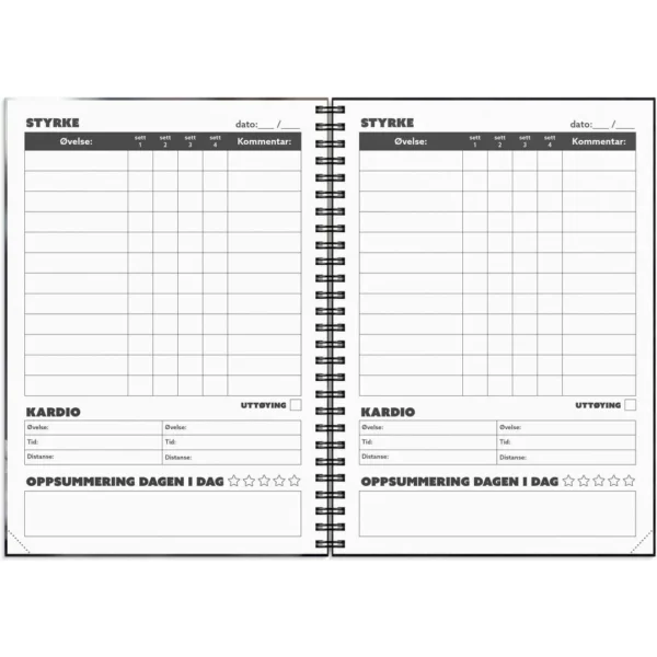 Treningsdagbok GRIEG A5 spiralisert grå