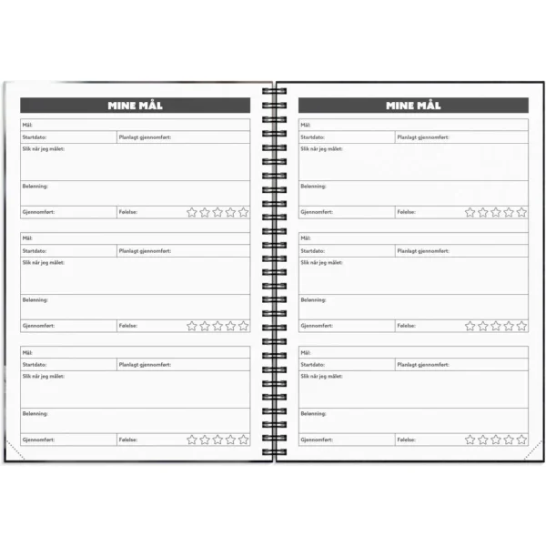 Treningsdagbok GRIEG A5 spiralisert grå