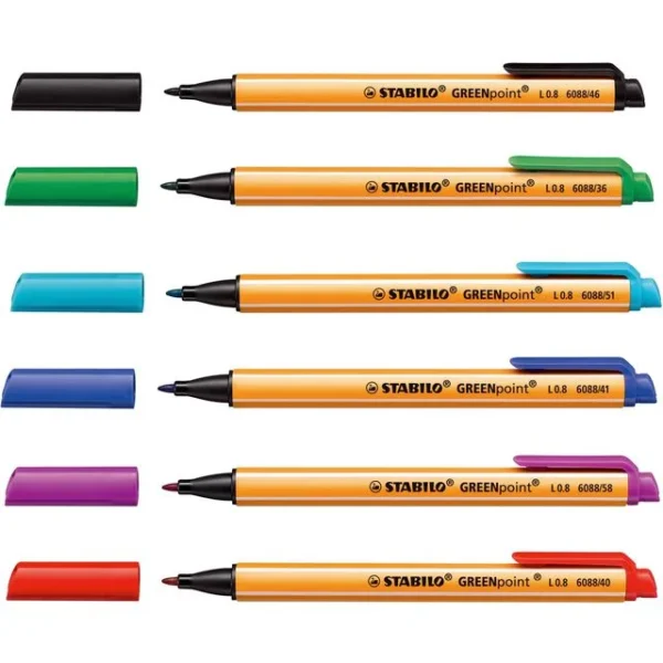 Fiberpenn STABILO Greenpoint 0,8 sort