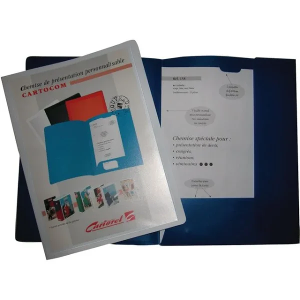 Klaffmappe EXACOMTA A4 PP 2kl innsti blå