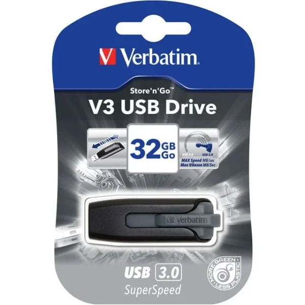 Minne VERBATIM V3 USB 3.0 32GB GREY