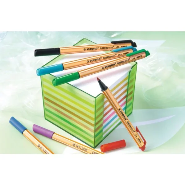Fiberpenn STABILO Greenpoint 0,8 sort