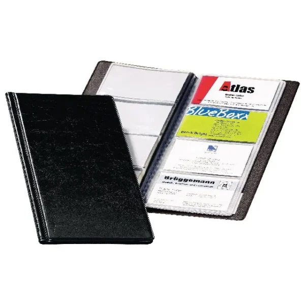 Visittkortmappe VISIFIX sort for 96 kort