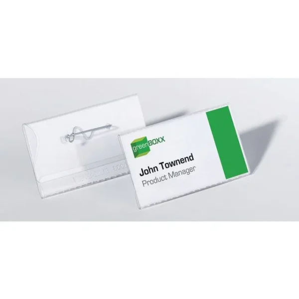 Navneskilt DURABLE 40x75mm m/nål (100)