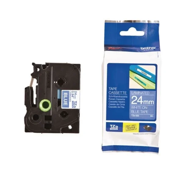 Tape BROTHER TZe-555 24mm hvit/blå