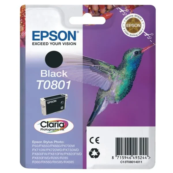 Blekk EPSON T0801 C13T08014011 sort