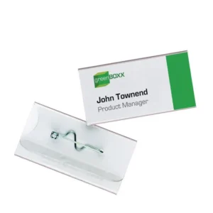 Navneskilt DURABLE 30x60mm m/nål