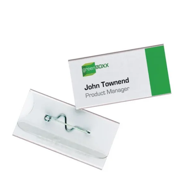 Navneskilt DURABLE 30x60mm m/nål