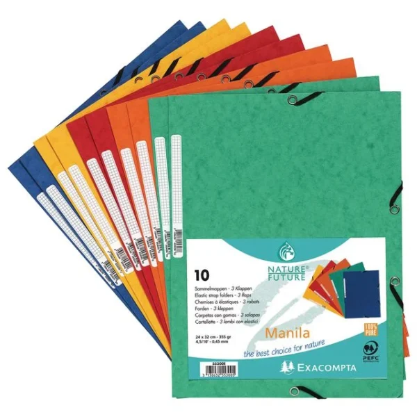 Strikkmappe EXACOMPTA A4 3 kl 355g rød