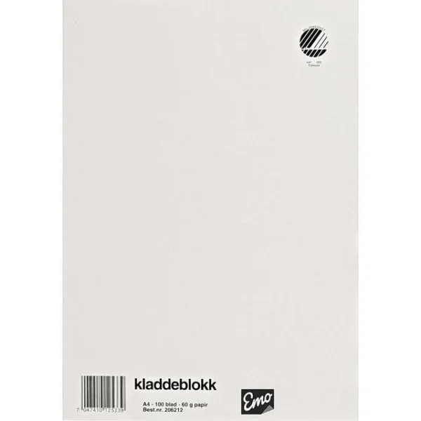 Kladdeblokk EMO A4 60g 100 blad ulinjert