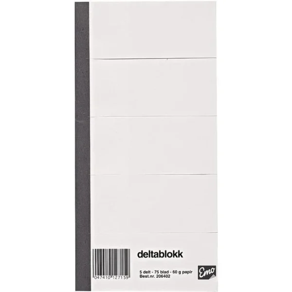 Deltablokk EMO 24,5x11cm 60g 75bl 5-delt