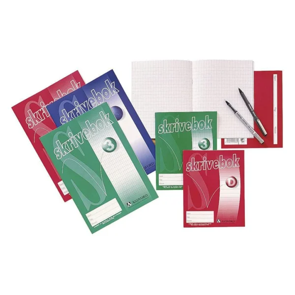 Skrivebok A4 80g 24bl 9mm linjert