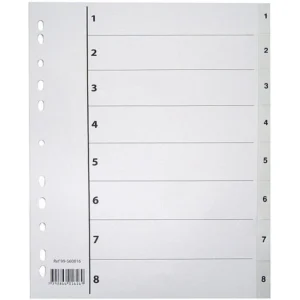 Register A4 PP 1-8 m/indeksark hvit