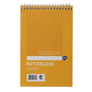 Notisblokk EMO 9x14cm 60g 50bl linj spir