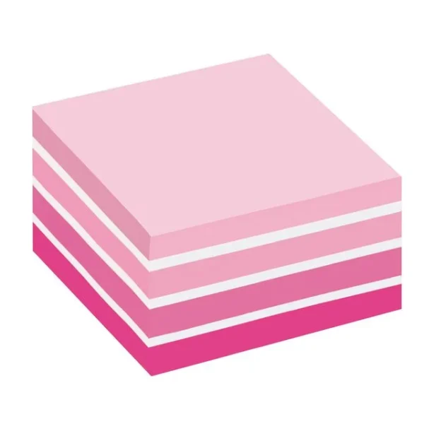 Notatkube POST-IT 76x76 ass rosa/hvit