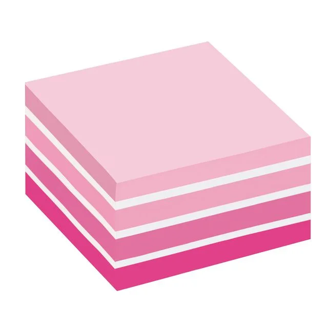 Notatkube POST-IT 76x76 ass rosa/hvit - Bilde 2