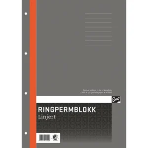 Ringpermblokk EMO A4 70g 80bl linjer