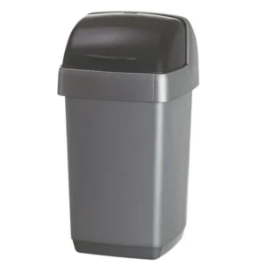 Avfallsdunk ADDIS med rullelokk 48L sølv