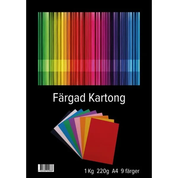 Kartong A4 220g 9 farger 1kg(72)