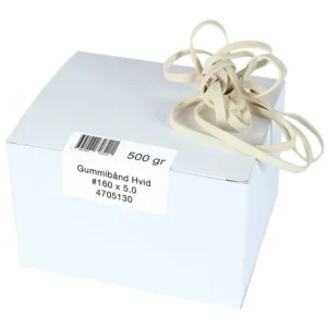 Gummistrikk SIAM nr 160/5 hvit (260)
