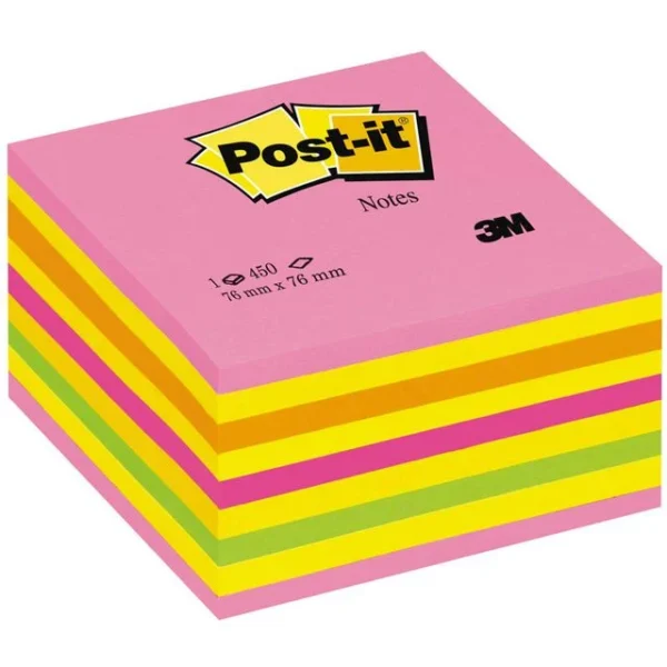 Notatkube POST-IT 76x76 ass farger