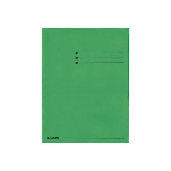 Klaffmappe ESSELTE A4 krt 3 klaff grønn