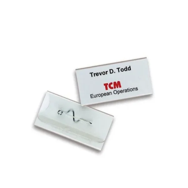 Navneskilt DURABLE 30x60mm m/nål