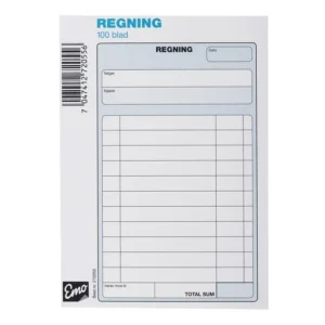 Regningsblokk EMO A6 100 blad