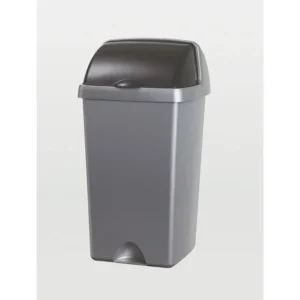 Avfallsdunk ADDIS med rullelokk 24L sølv