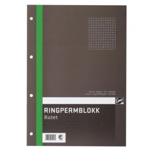 Ringpermblokk EMO A4 70g 80bl ruter