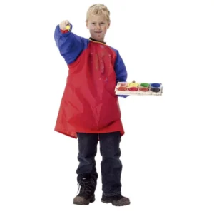 Maleforkle PLAYBOX 3-5 år 65cm rød/blå