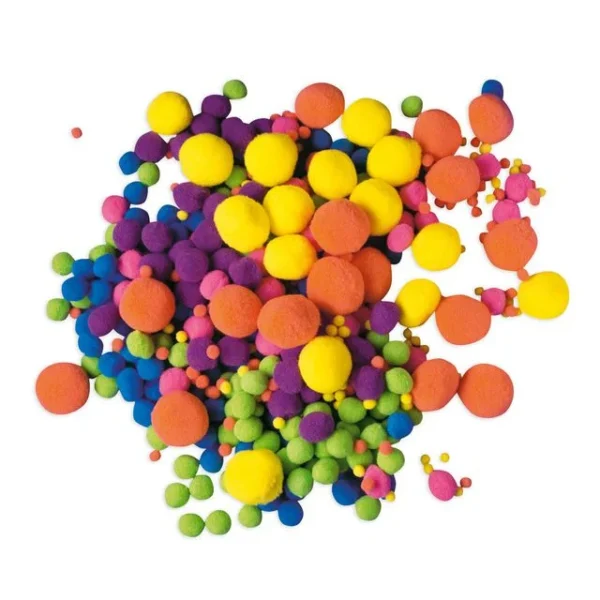 Pom Pom neon assorterte farger (500)