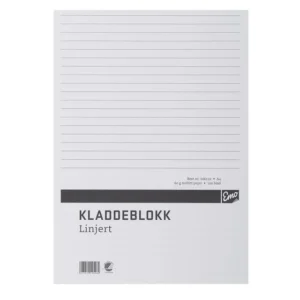 Kladdeblokk EMO A4 60g 100 blad linjer
