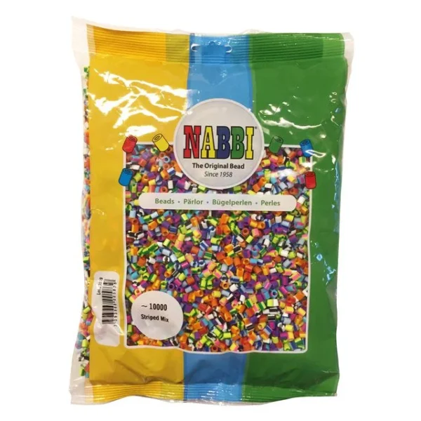 Nabbiperler i bøtte stripete (10 000)