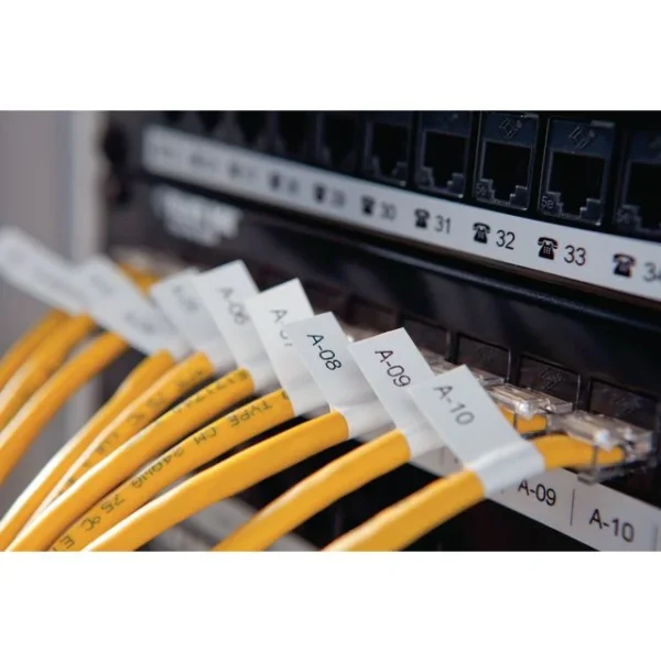 Tape DYMO Rhino nylon sort/hvit 12mm